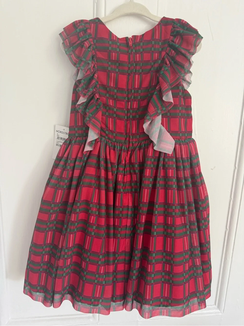 Pippa & Julie Red and Green Plaid Ruffle Holiday Dress